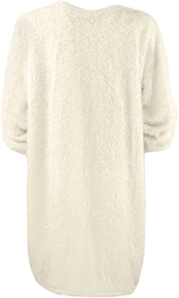 2024 Women's Plush Dress Fashion Loose Casual Comfortable Peplum Premium Feeling Sweater Dresses