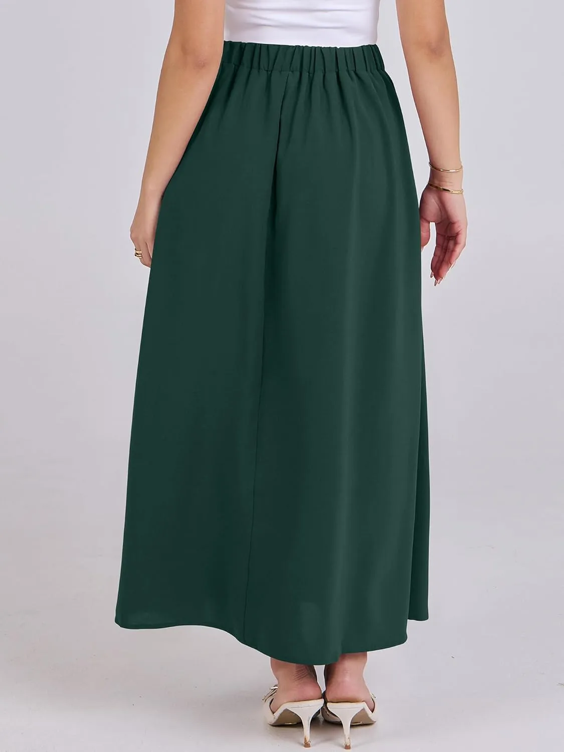 ANRABESS Women A-Line Pleated High Waist Maxi Skirt Full Ankle Length Flowy Swing Elegant Dressy Casual Work Long Skirts