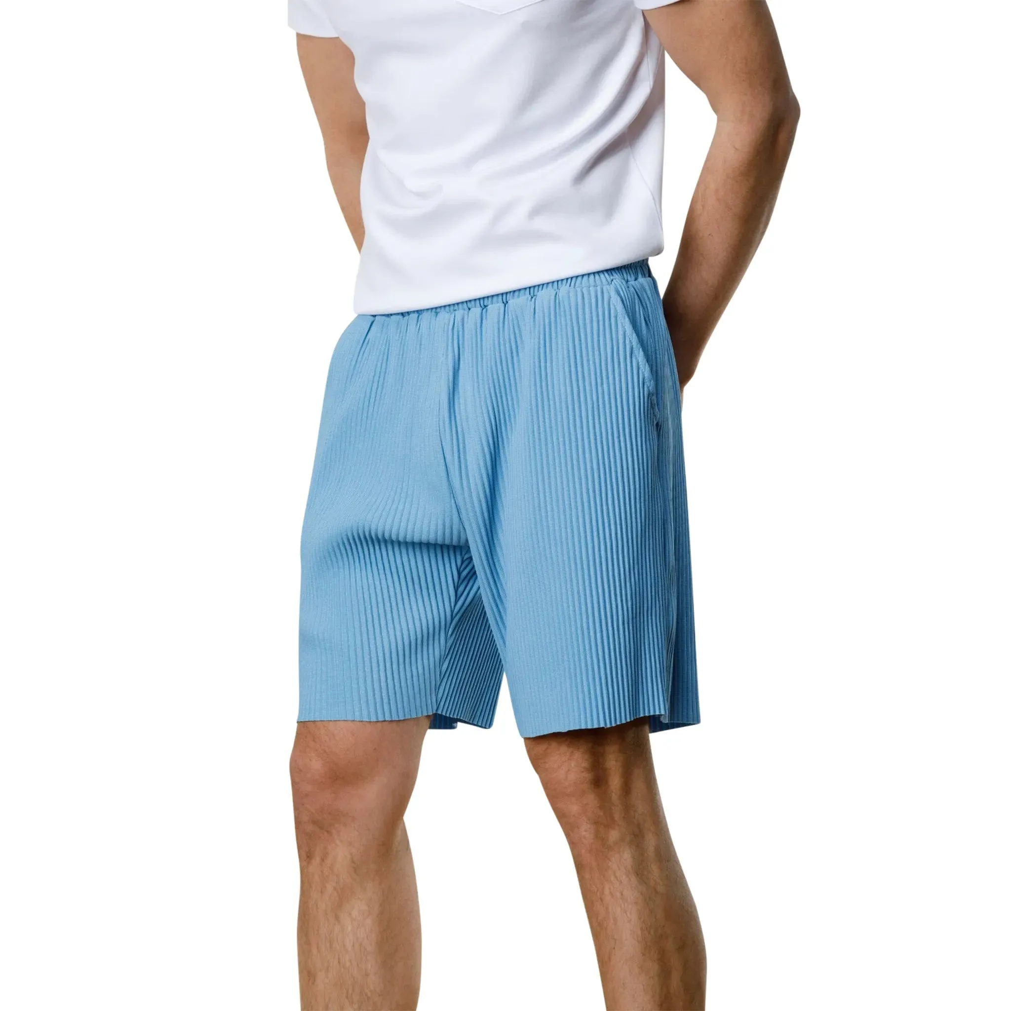 Belier Pleated Light Blue Resort Shirt & Shorts