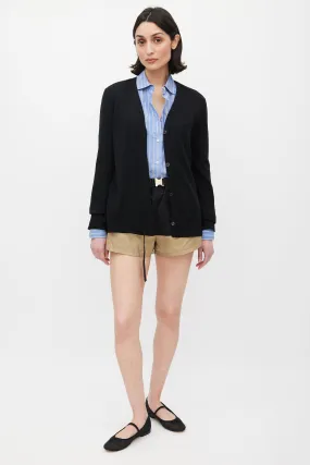Black Knit Open Back Cardigan