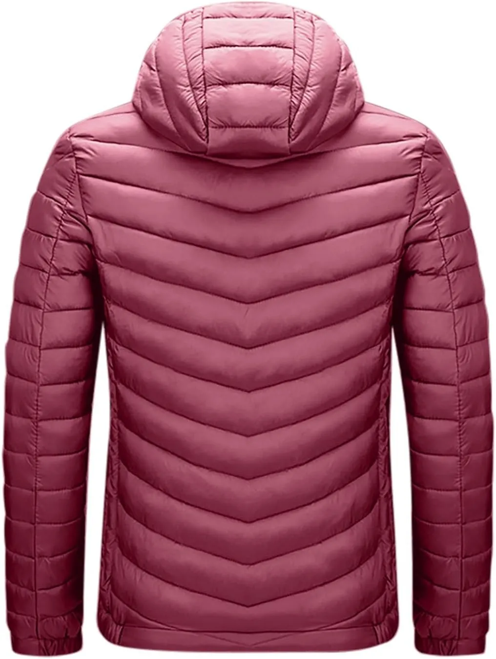 Men's Lightweight Packable Puffer Jacket Winter Insulated Puffy Jacket Hooded Down Coat for Snow Ski Hiking Travel
