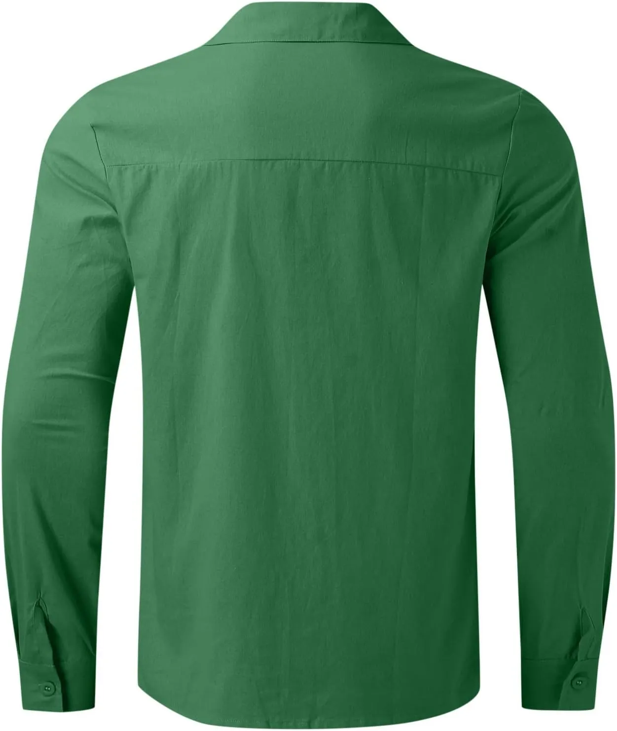 Muscularfit Mens Tshirts Casual Light Weight Cotton Linen Button Down Shirts Summer Spring Long Sleeve Solid Work Dress Shirt