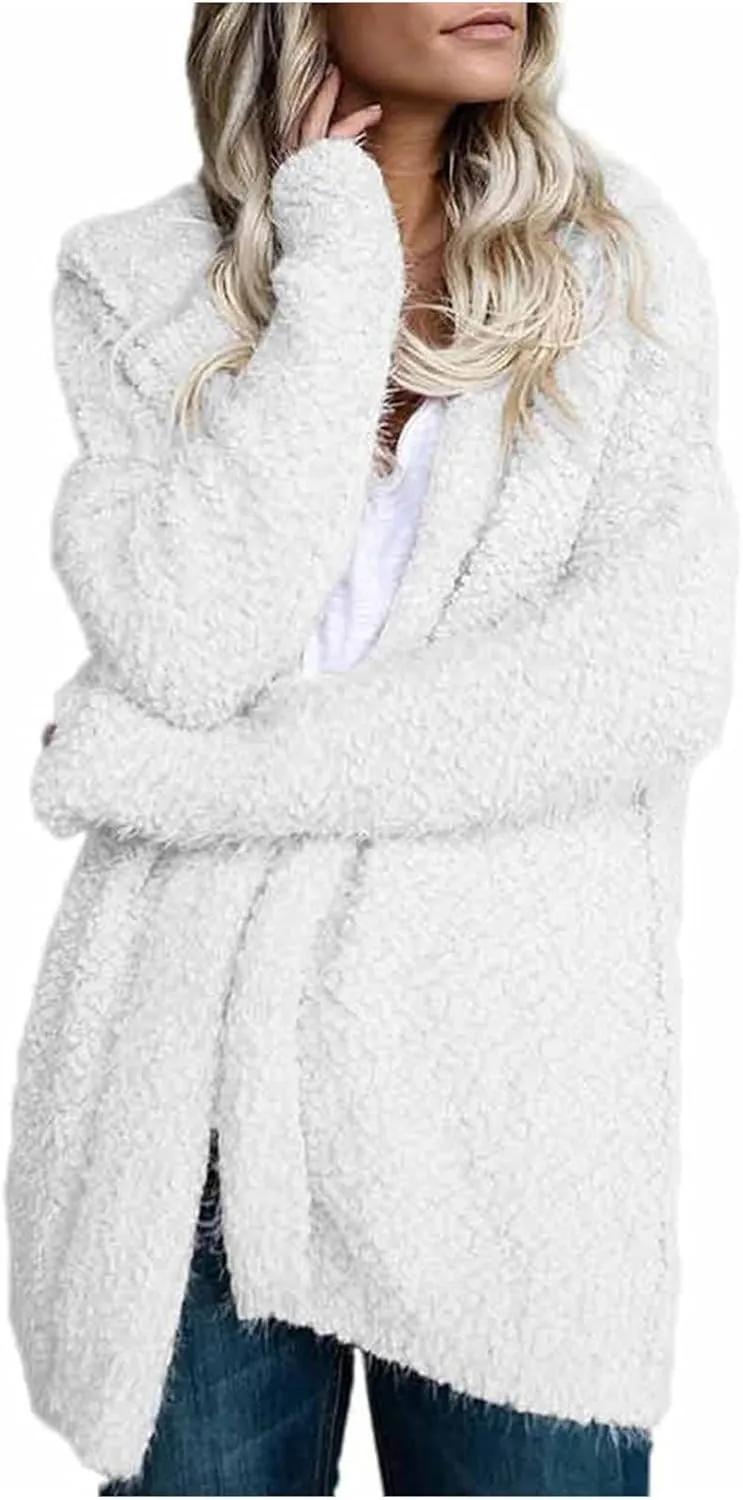 Plus Size Cardigans for Women Casual Long Sleeve Open Front Plush Chunky Knit Sweater Cardigan Fall Outerwear 5XL