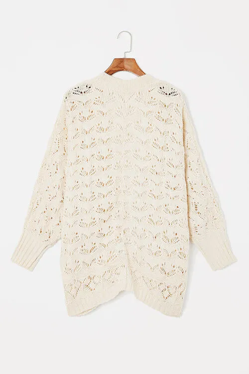 Plus Size Open Front Long Sleeve Cardigan