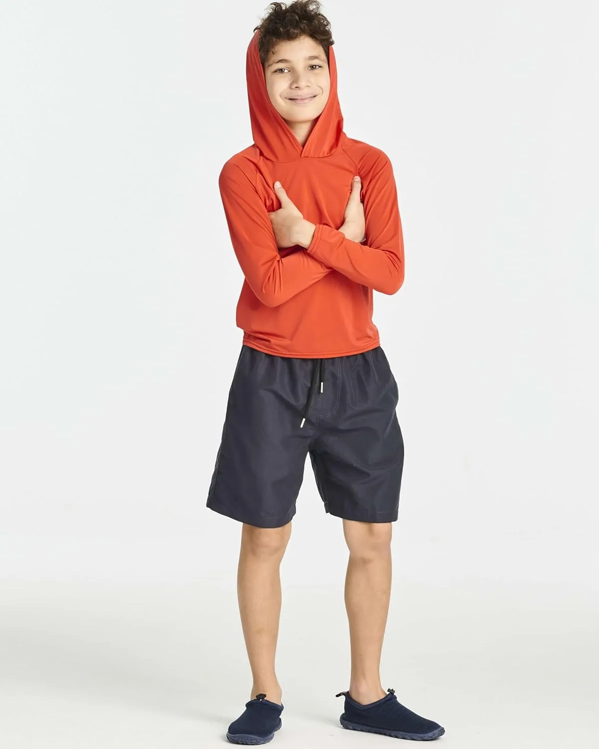 Real Essentials 3 Pack:Youth Rashguard Hoodie UPF UV Sun Protection Long Sleeve Swim Fishing Shirt - Boys & Girls (Ages 4-16)