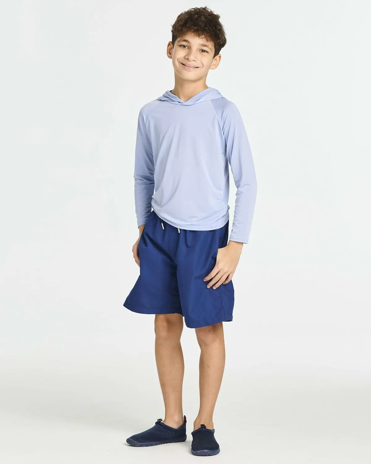 Real Essentials 3 Pack:Youth Rashguard Hoodie UPF UV Sun Protection Long Sleeve Swim Fishing Shirt - Boys & Girls (Ages 4-16)