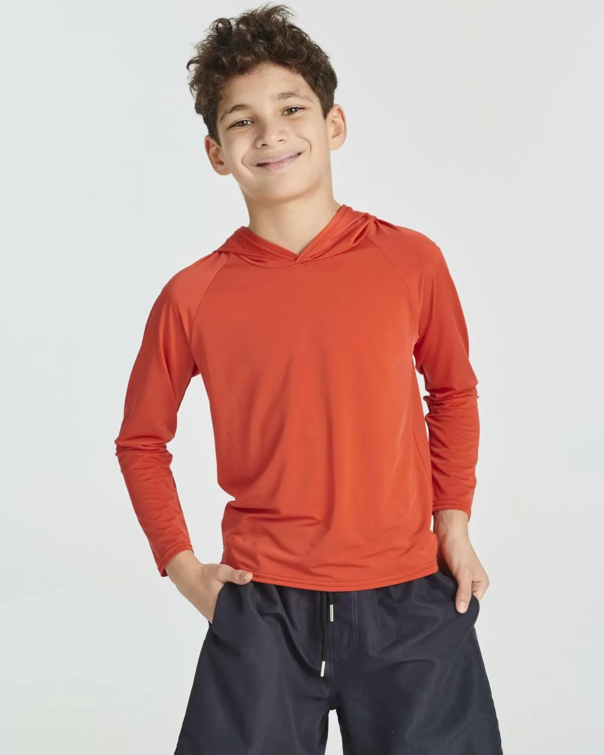 Real Essentials 3 Pack:Youth Rashguard Hoodie UPF UV Sun Protection Long Sleeve Swim Fishing Shirt - Boys & Girls (Ages 4-16)