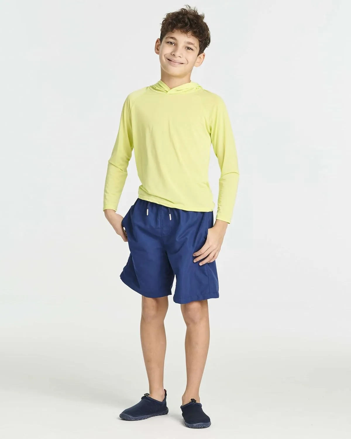 Real Essentials 3 Pack:Youth Rashguard Hoodie UPF UV Sun Protection Long Sleeve Swim Fishing Shirt - Boys & Girls (Ages 4-16)