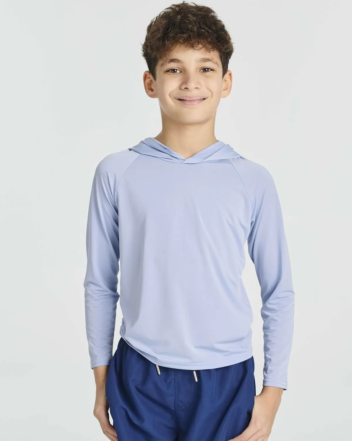 Real Essentials 3 Pack:Youth Rashguard Hoodie UPF UV Sun Protection Long Sleeve Swim Fishing Shirt - Boys & Girls (Ages 4-16)