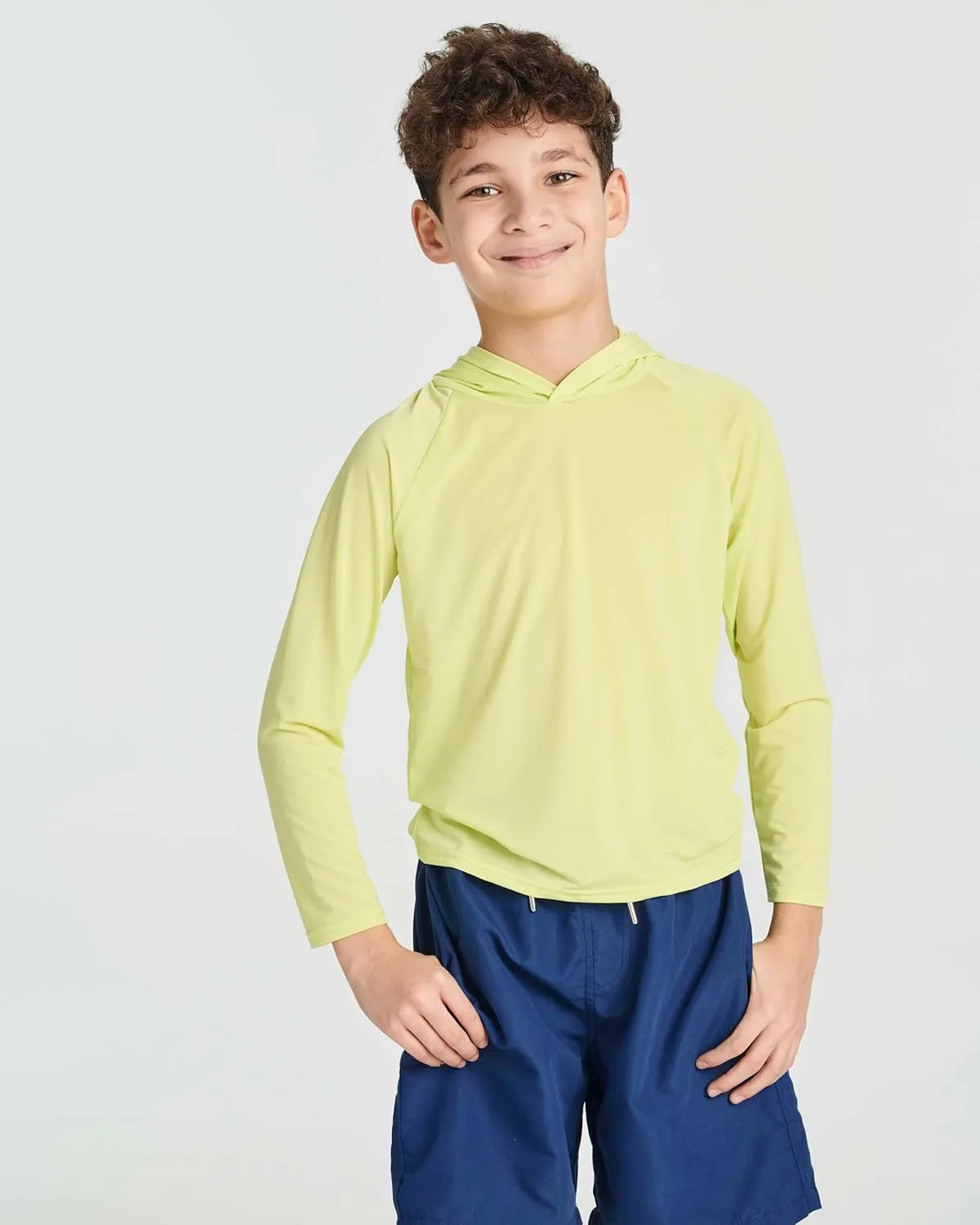 Real Essentials 3 Pack:Youth Rashguard Hoodie UPF UV Sun Protection Long Sleeve Swim Fishing Shirt - Boys & Girls (Ages 4-16)