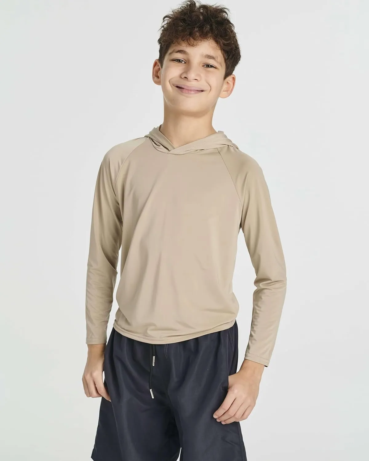 Real Essentials 3 Pack:Youth Rashguard Hoodie UPF UV Sun Protection Long Sleeve Swim Fishing Shirt - Boys & Girls (Ages 4-16)