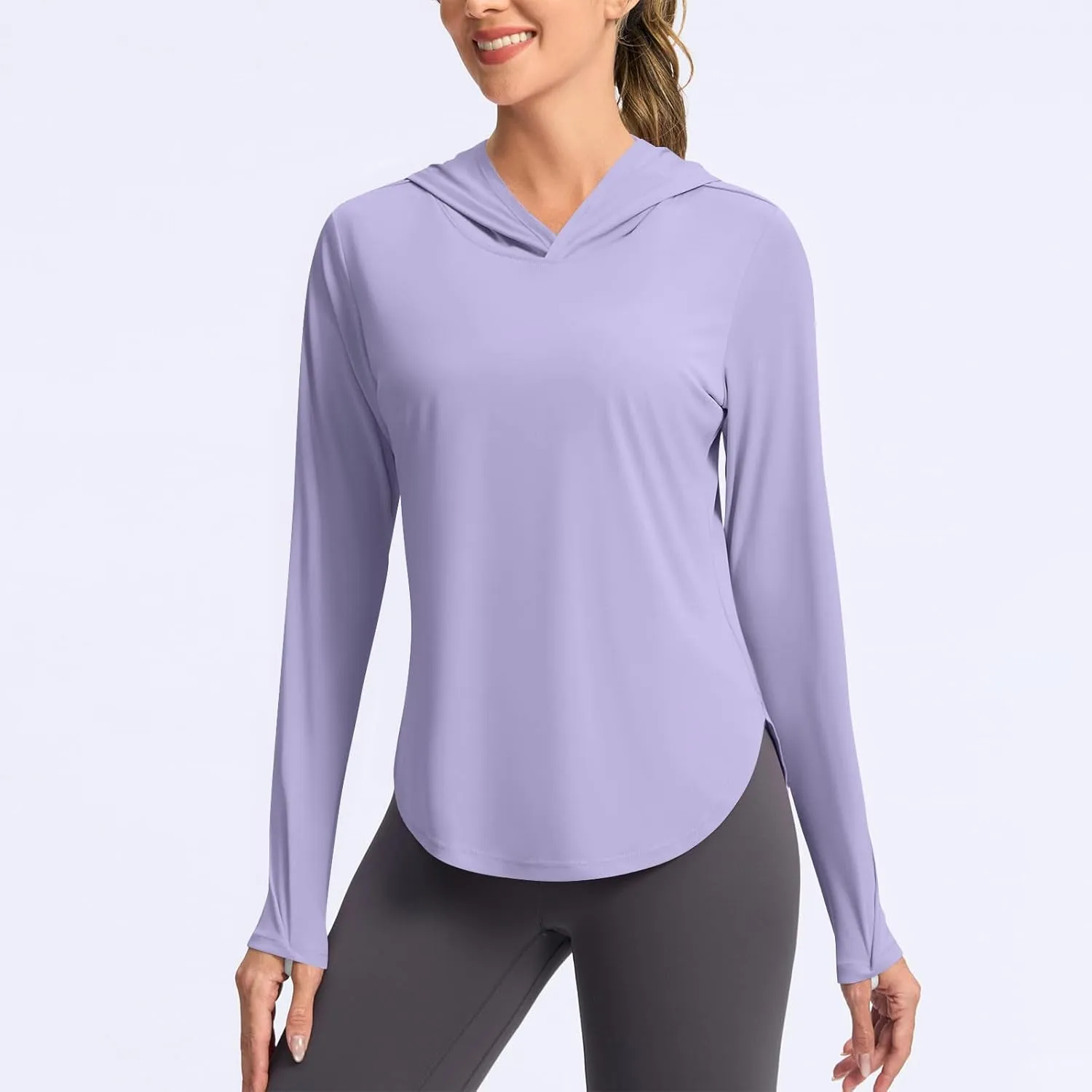 Sun Protection Hoodie For Women UPF 50  Fishing Hiking Shirt Lightweight Cool Rash Guard Casual Long Sleeve Spf Shirt
