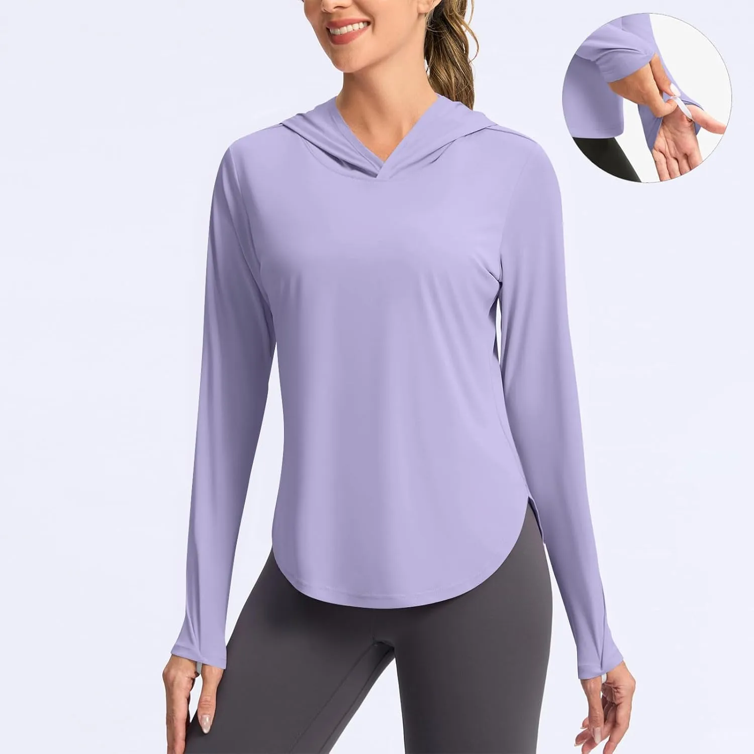 Sun Protection Hoodie For Women UPF 50  Fishing Hiking Shirt Lightweight Cool Rash Guard Casual Long Sleeve Spf Shirt