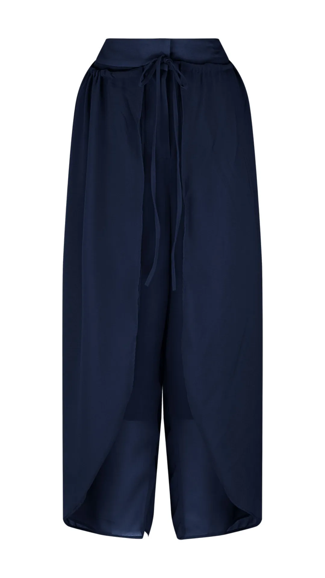Willow Chiffon Flowing Pants - Navy