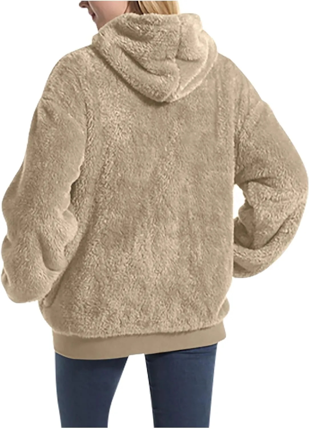 Winter Coats for Women 2023 Lightweight Fleece Fur Jacket Full Zip Solid Coats with Hood Winter Warm Faux Fur Coat