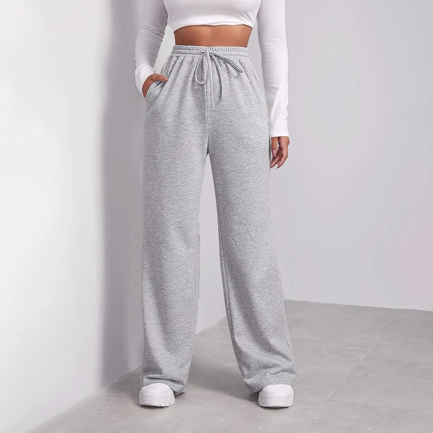 Womens Cargo Sweatpants Wide Leg Y2k Pants for Women High Waisted Casual Loose Trousers Loose Fit for Yoga Trousers